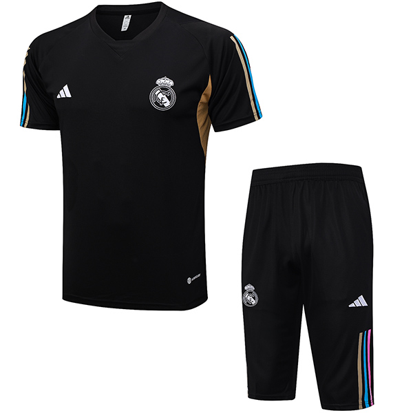 Real madrid training jersey soccer uniform men's sportswear balck football tops sports shirt 2023-2024